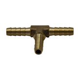 3/16" Three Way Brass Hose Barb Tee H6