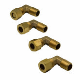 4pc Brass Compression Union 90° Male Female Elbow (T3/8xM1/4) | DOT