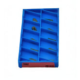 10 pc Kyocera TKN3 TN90 Cut-Off & Grooving Insert (High Precision, TN90 Grade) – Close-up view of insert showing sharp cutting edges and detailed TN90 surface finish.