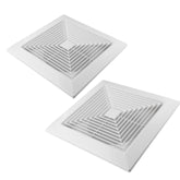 Twin Pack Ductsure 100mm Port Square Ceiling Diffuser With Adaptor Plate