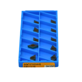 10 pc Kyocera DCMT070204HQ CA125P Turning Insert – close-up of HQ chipbreaker insert.