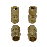 4pc Brass Compression Male Female Connector (T3/8xM3/8)