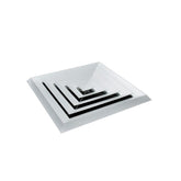 Ductsure Ventilation Pack of 4 Ductsure White Aluminium Vent Grille Square Slat (595x595mm)