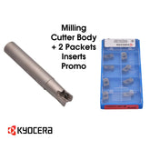Kyocera INSERTS Kyocera MFH Mini Series - MFH16-S16-03-2TX Indexable Endmill - with 20x pcs LOGU030310ER-GM PR1825 Inserts