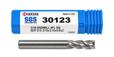 Kyocera SGS 30123 3/16" 4 Flute Bright Uncoated Long Carbide Square End Mill - Twin Eagle Imports