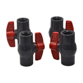 LD Valve Ball Valve 4pcs PVC Pipe Female/Female 3/4" BSP Thread Ball Valve