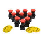 Twin Eagle Imports E Stops Emergency E Stop Panel Mount x 10 piece Switch Electrical 12V 24V TB5-AS545 Schneider