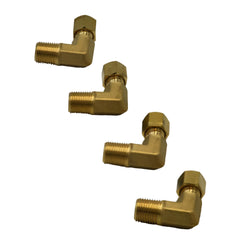 4pc Brass Compression Union 90° Male Female Elbow (T1/8xM1/8)