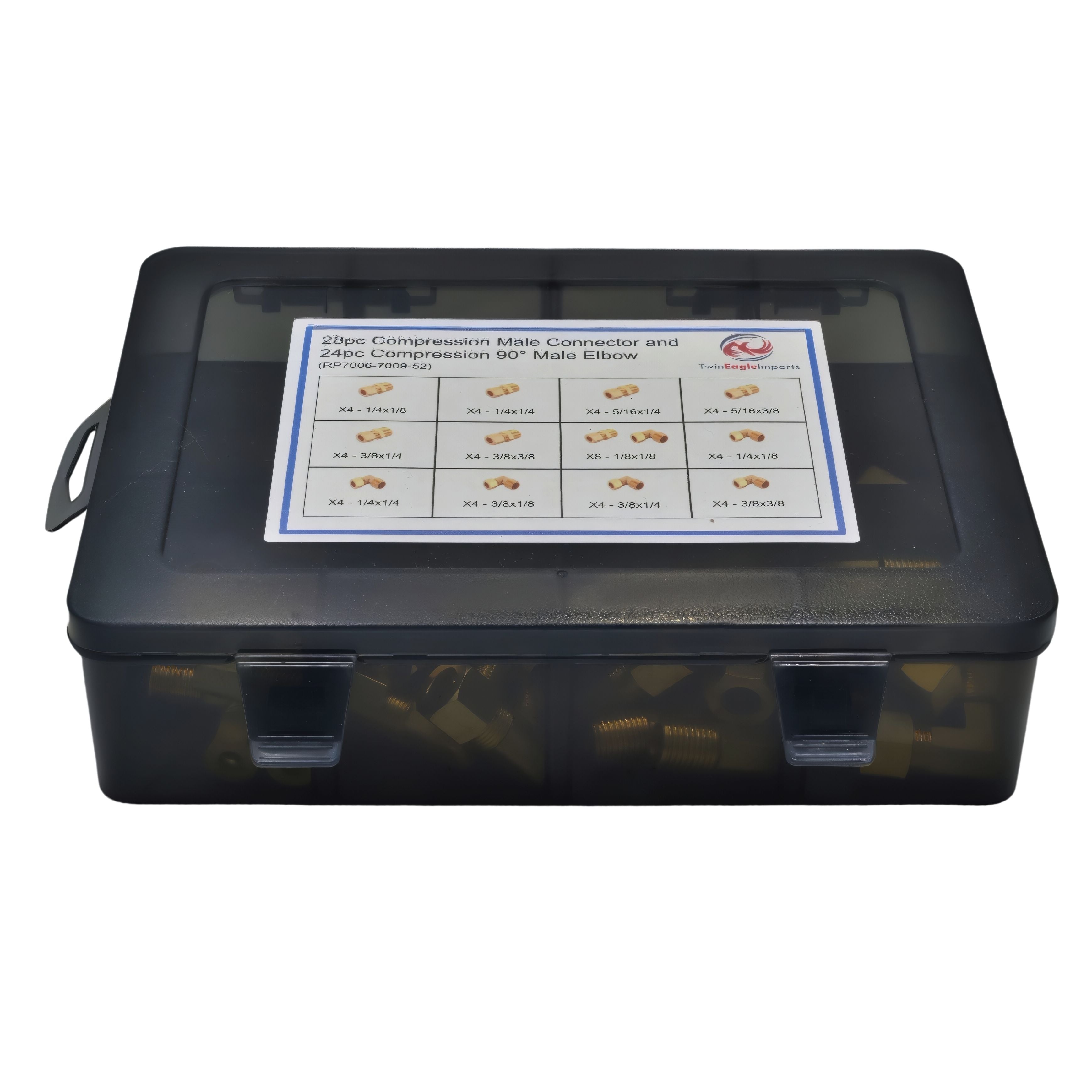 28pc Brass Compression Male Female Connector and 24pc Brass Compression 90° Male Female Elbow