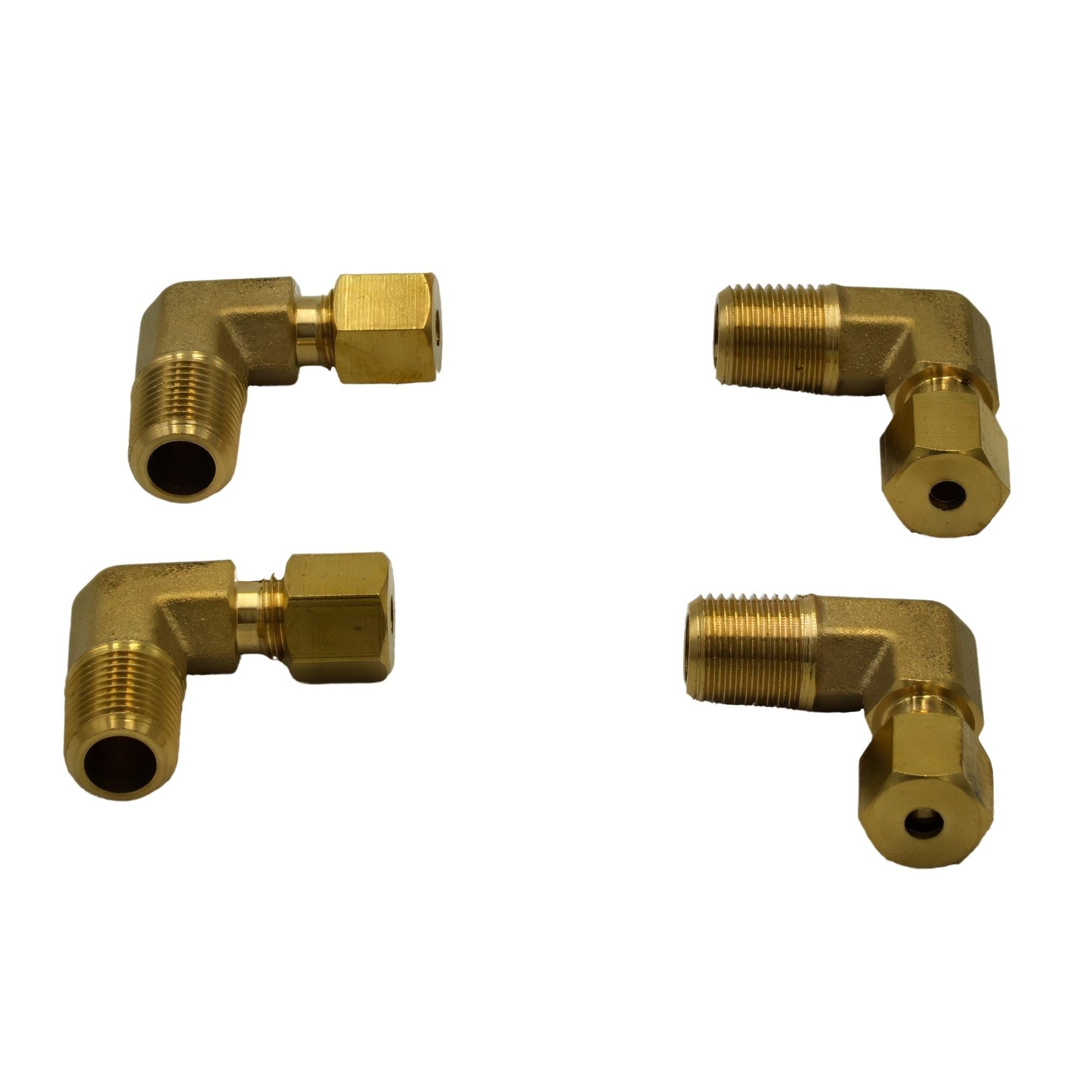 4pc Brass Compression Union 90° Male Female Elbow (T1/8xM1/8)