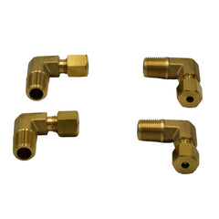 4pc Brass Compression Union 90° Male Female Elbow (T1/8xM1/8)