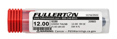 Fullerton 12.0mm 4 Flute TiAlN Coated Carbide Ball Nose Endmill - 3200 Series