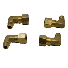 4pc Brass Compression Union 90° Male Female Elbow (T3/8xM1/8)