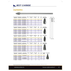 Best Carbide - SL4L6 1/2" Double Cut Long Series Carbide Burr
