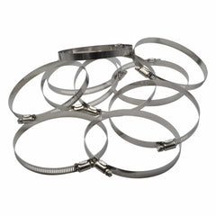 10 Piece 304 Stainless Steel 118-140mm Worm Drive Hose Clamp - Twin Eagle Imports