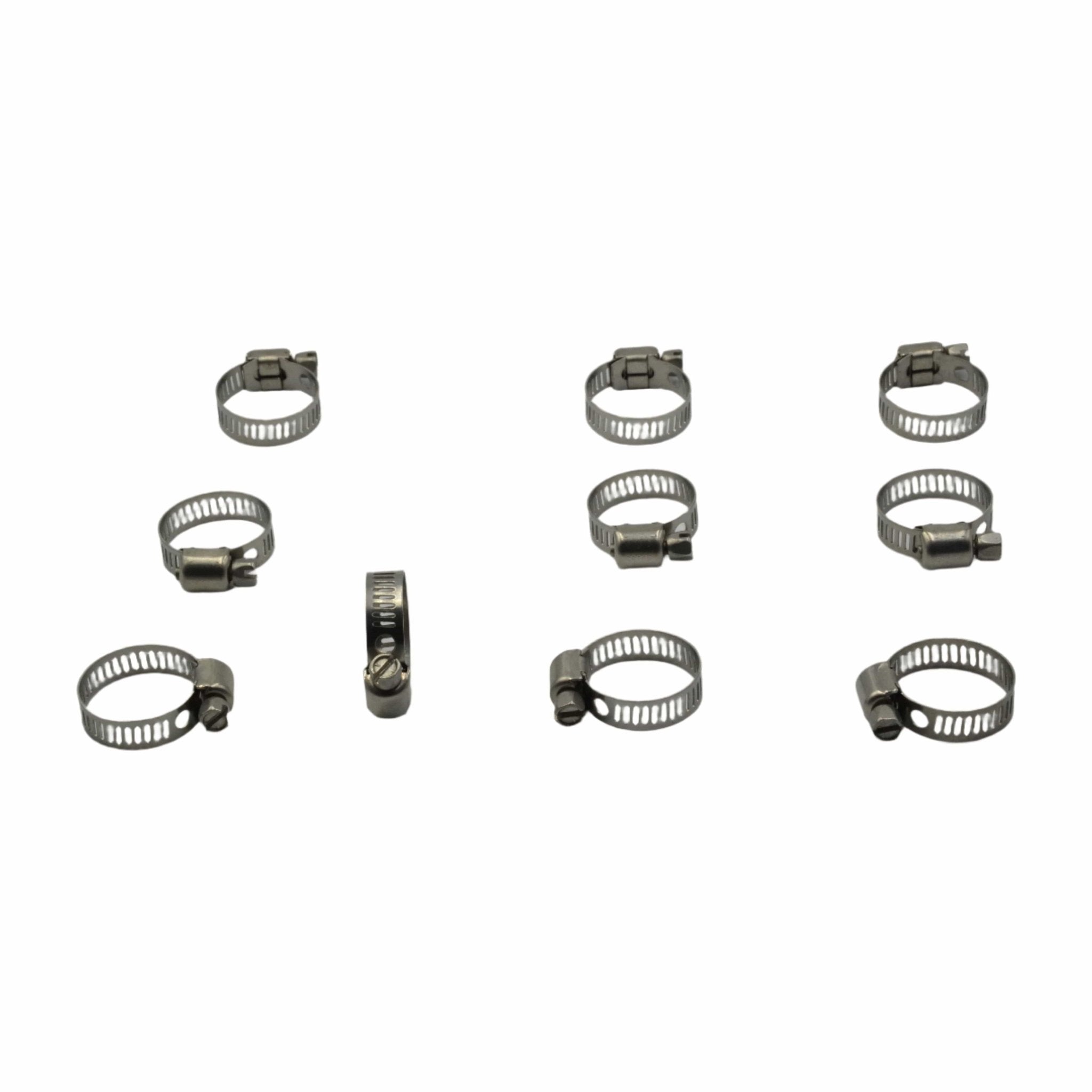 10 Piece 304 Stainless Steel 12-23mm Worm Drive Hose Clamp - Twin Eagle Imports