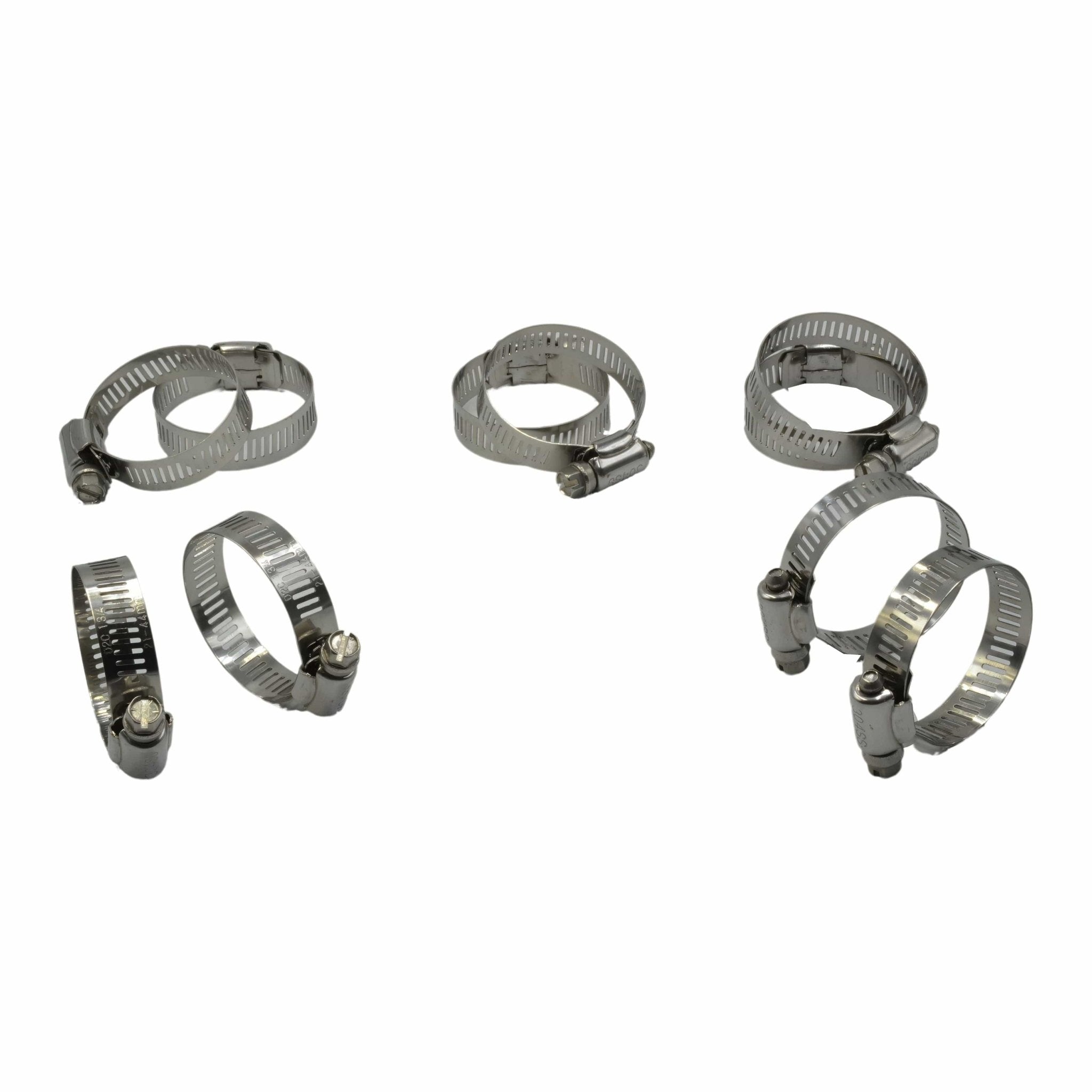 10 Piece 304 Stainless Steel 21-44mm Worm Drive Hose Clamp - Twin Eagle Imports