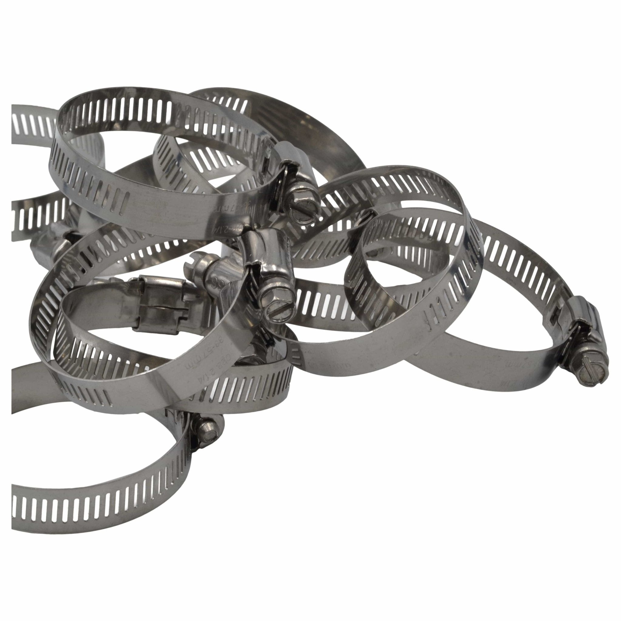 10 Piece 304 Stainless Steel 33-57mm Worm Drive Hose Clamp - Twin Eagle Imports