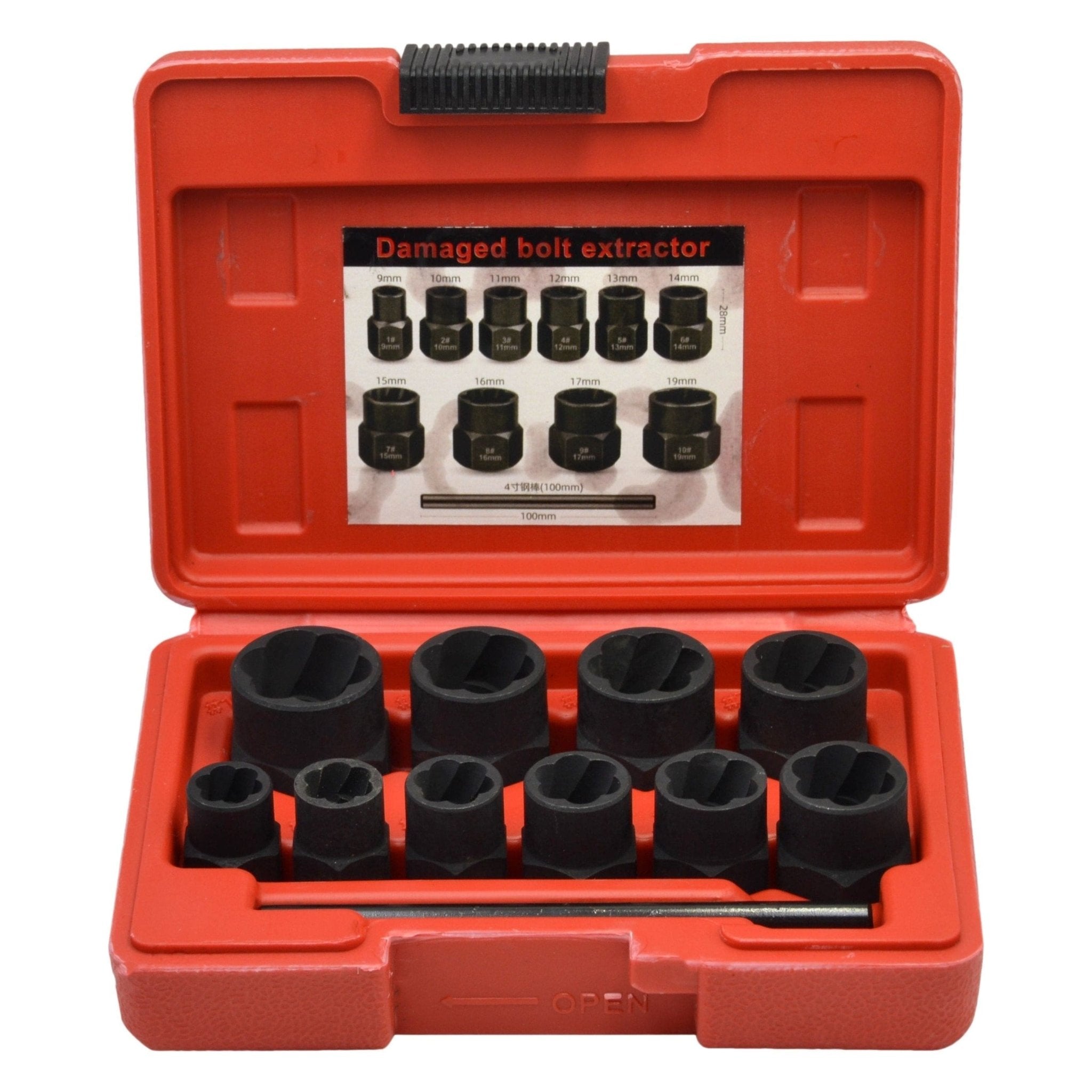 10 piece 3/8" Drive Damaged Bolt and Nut Extractor Set - Twin Eagle Imports