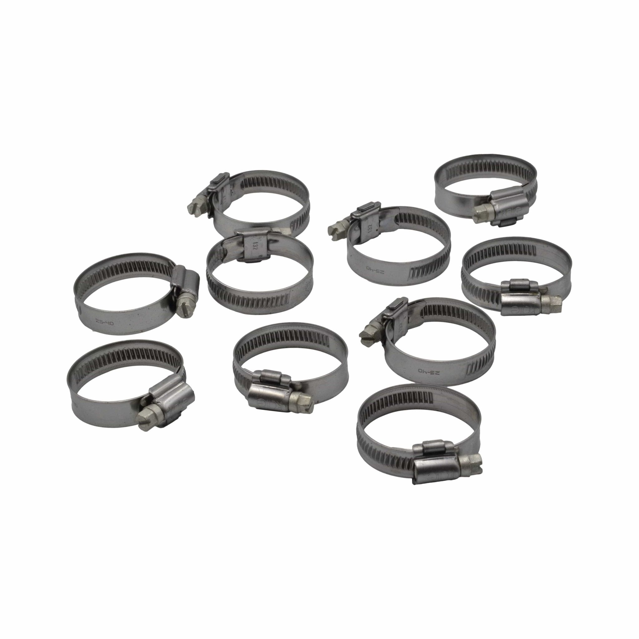 10 Piece Kale 304 Stainless Steel 25-40mm Worm Drive Hose Clamp - Twin Eagle Imports