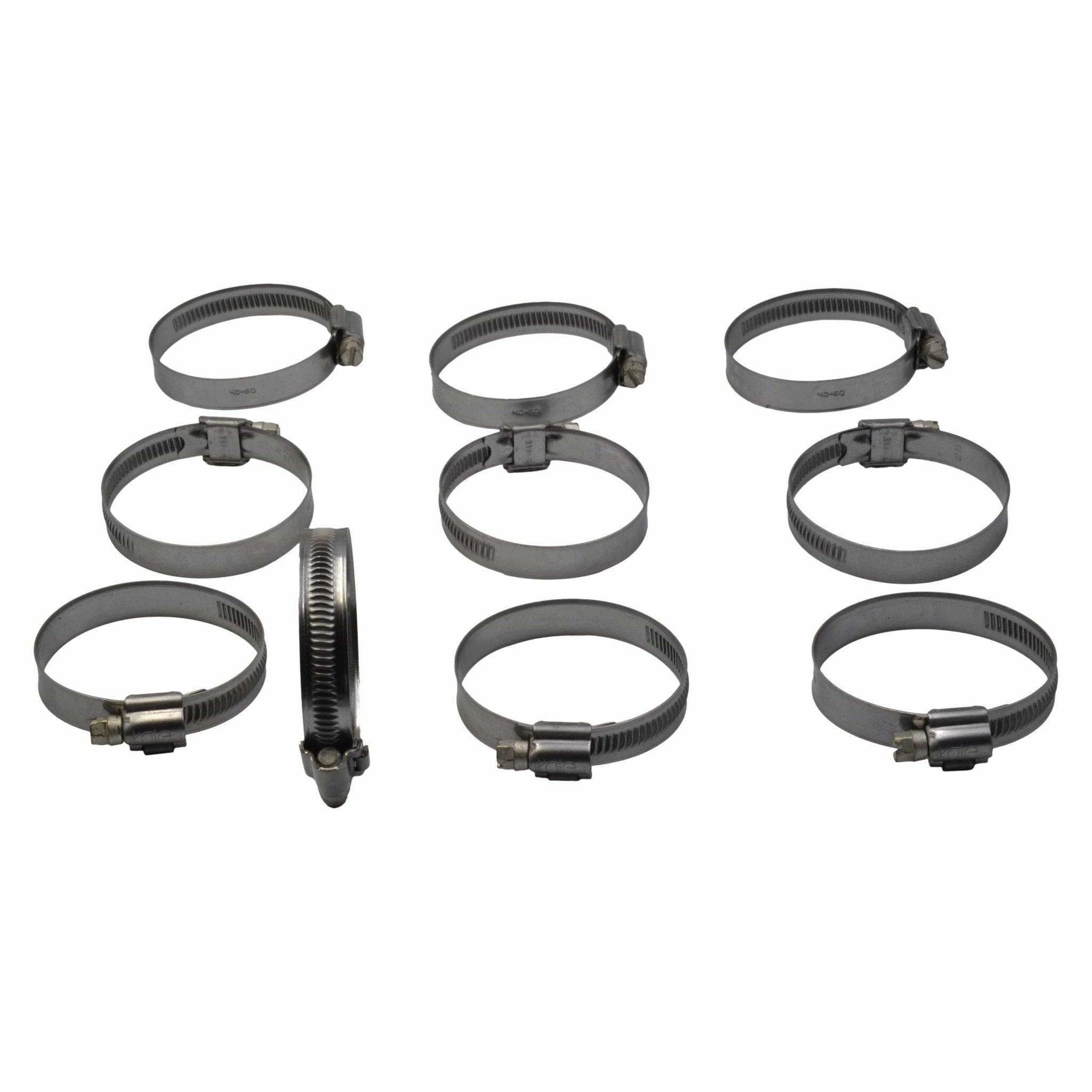 10 Piece Kale 304 Stainless Steel 40-60mm Worm Drive Hose Clamp - Twin Eagle Imports