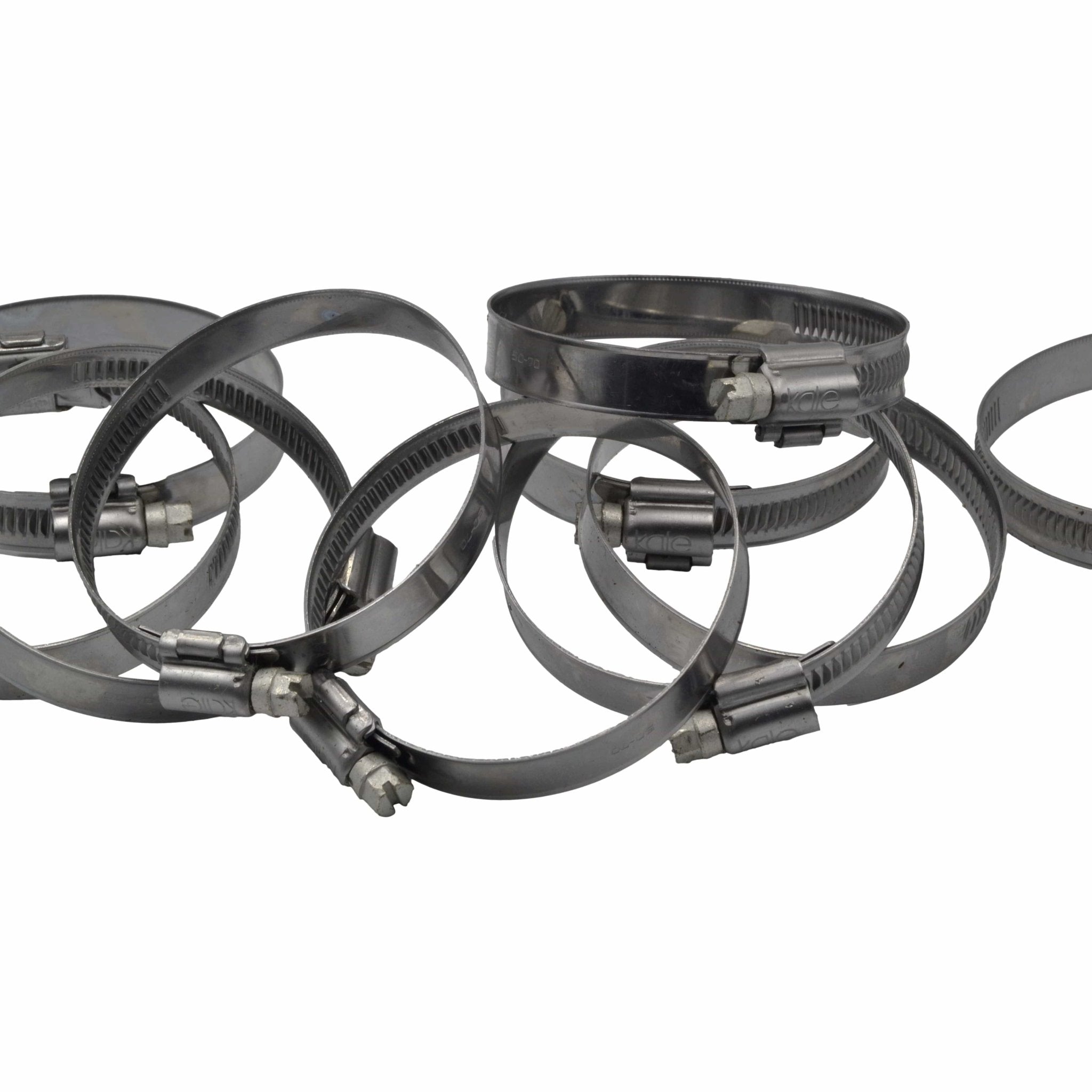 10 Piece Kale 304 Stainless Steel 50-70mm Worm Drive Hose Clamp - Twin Eagle Imports
