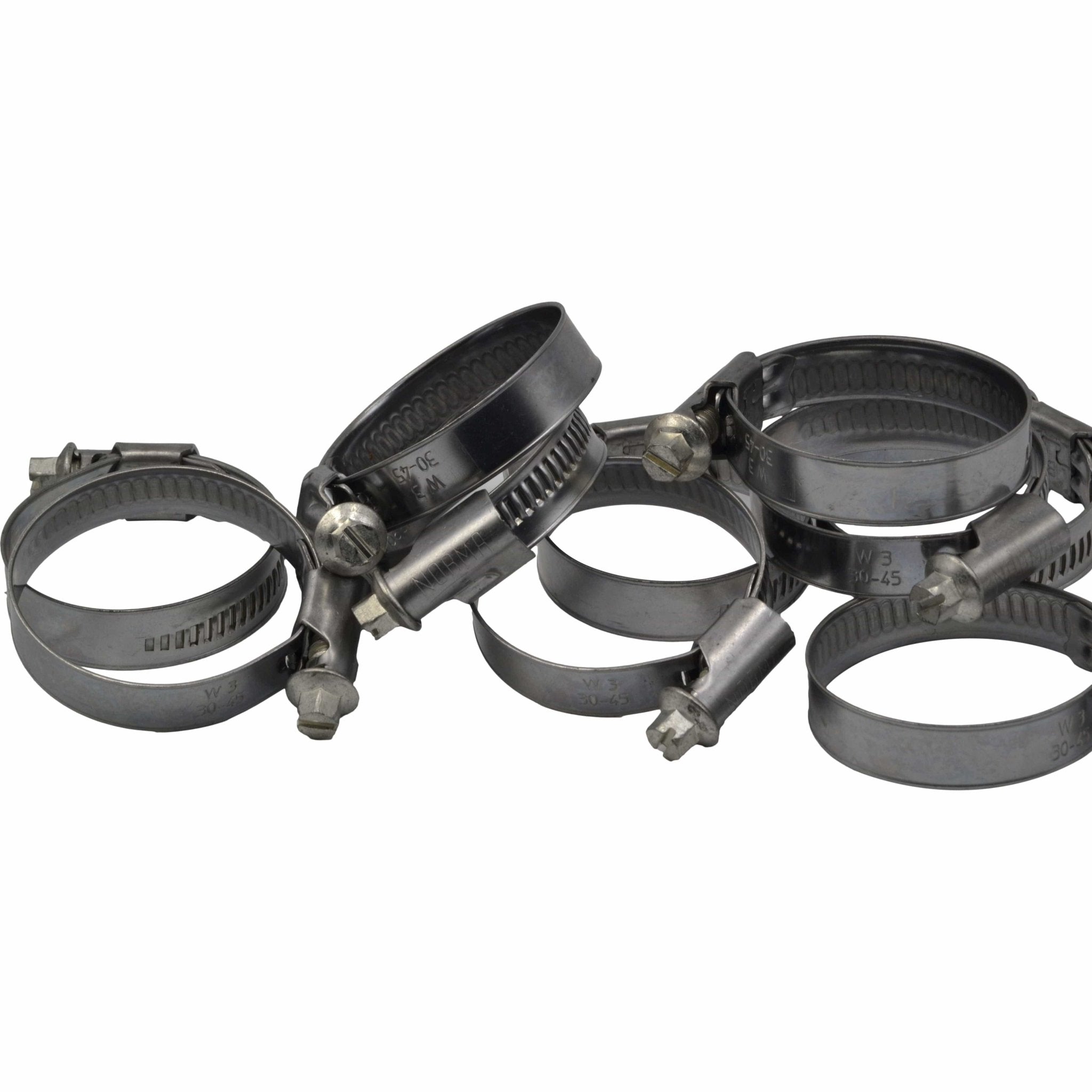 10 Piece Norma 304 Stainless Steel 30-45mm Worm Drive Hose Clamp - Twin Eagle Imports