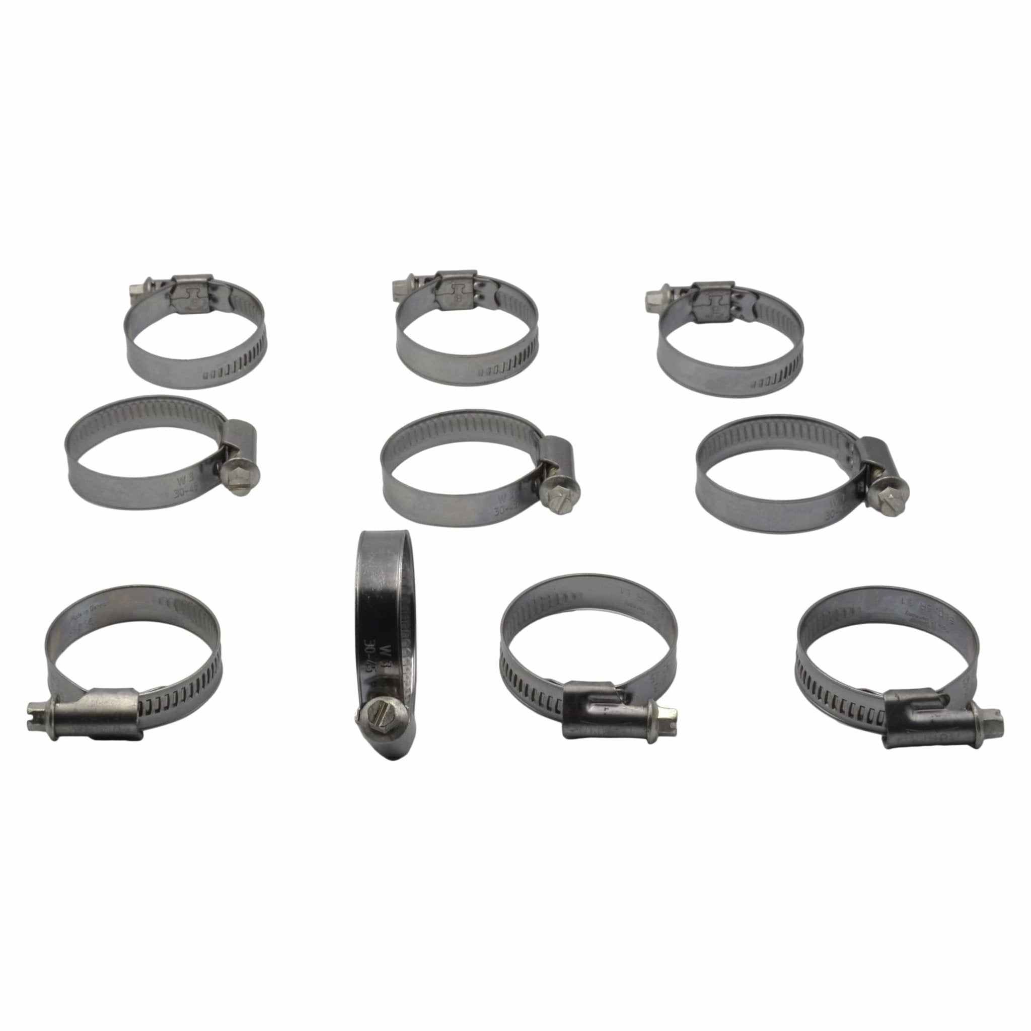 10 Piece Norma 304 Stainless Steel 30-45mm Worm Drive Hose Clamp - Twin Eagle Imports