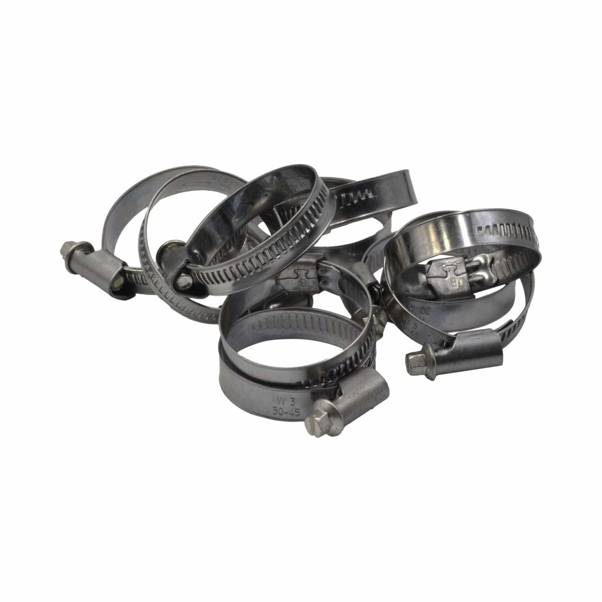 10 Piece Norma 304 Stainless Steel 30-45mm Worm Drive Hose Clamp - Twin Eagle Imports