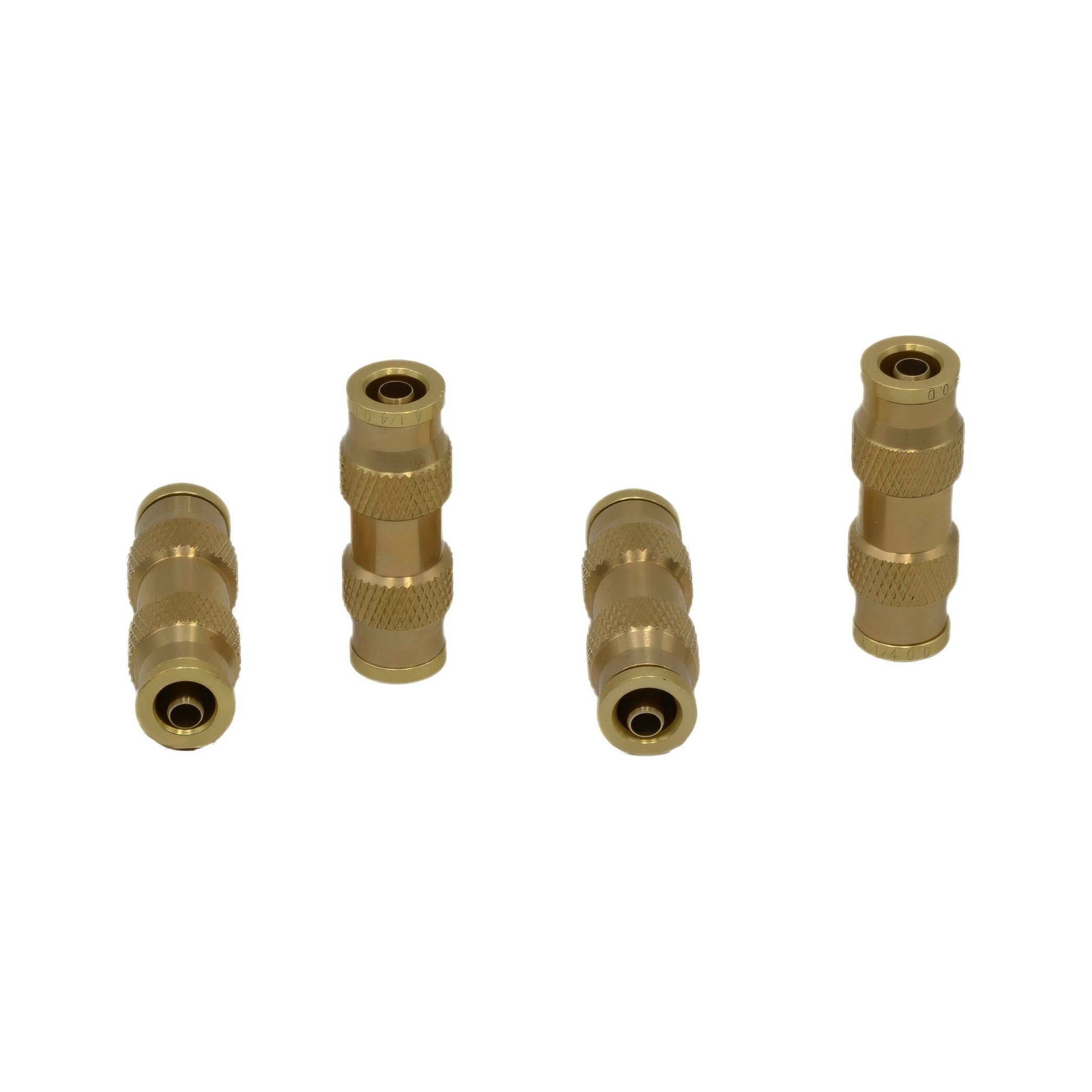 4 Piece 1/4 DOT Straight Brass Push in Hose Connect Grab Kit Assortment