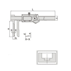 Insize Digital Knife Edge Caliper 15-150mm/0.6-6" Range Series 1123-150A