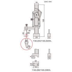 Insize Mini Digital Height Gauge 0-20mm/0-0.8" Range Series 1146-20A