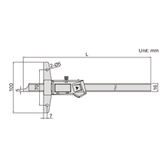 Insize Digital Depth Gauge 0-200mm / 0-8" Range Series 1147-200