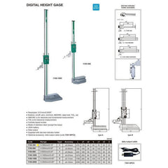 Insize Digital Height Gauge  0-300mm / 0-12" Range Series 1150-300