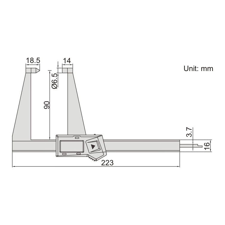 Insize Digital Disc Brake Caliper 0-125mm/0-5" Range Series 1162-125A