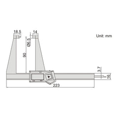 Insize Digital Disc Brake Caliper 0-125mm/0-5" Range Series 1162-125A