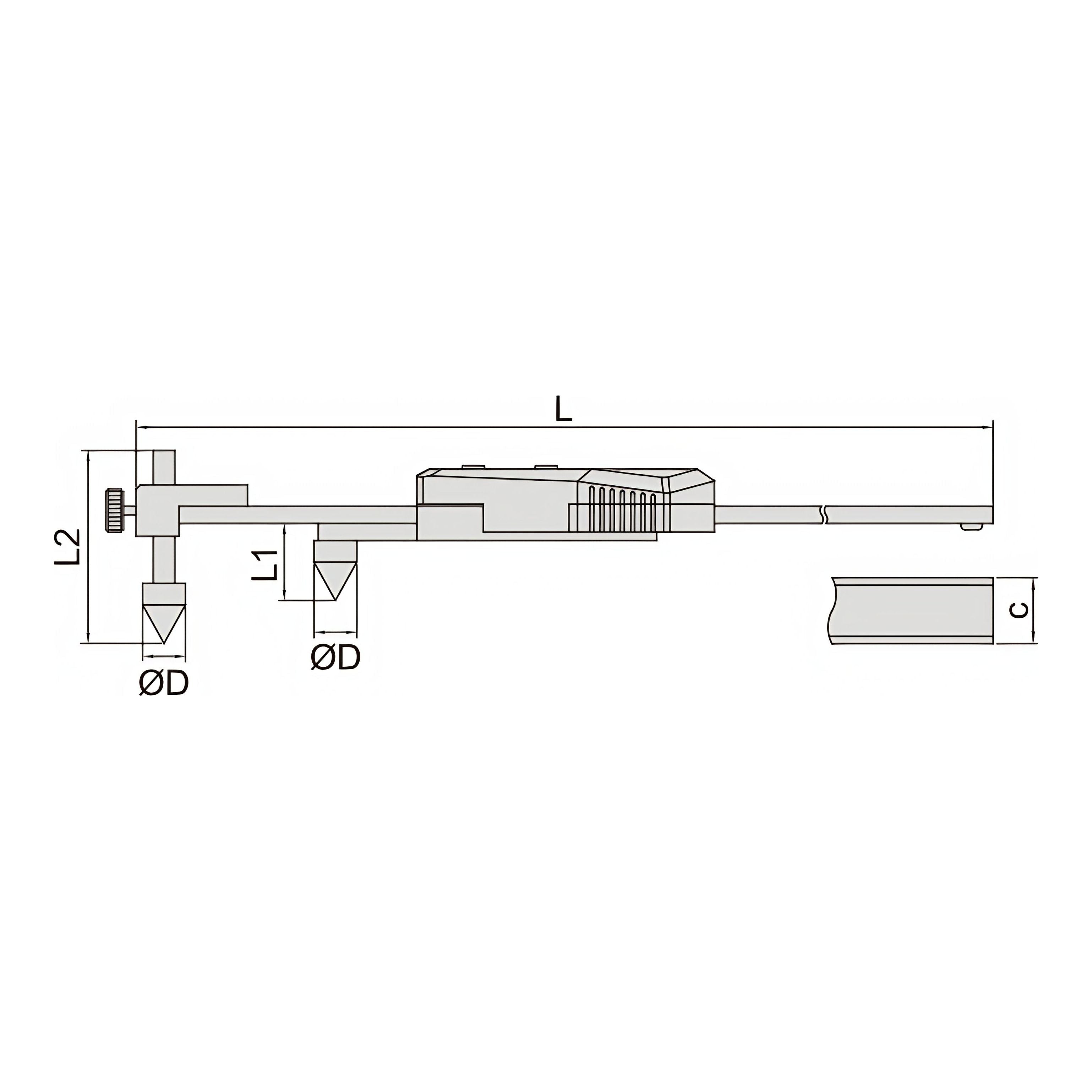 Insize Digital Back-Jaw Caliper 10-300mm/0.4-12" Range Series 1177-300