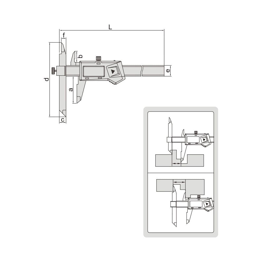 Insize Digital Offset Caliper 0-150mm/0-6" Range Series 1186-150A