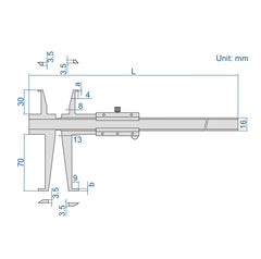 Insize Digital Groove Caliper 11-150mm Range Series 1199-150