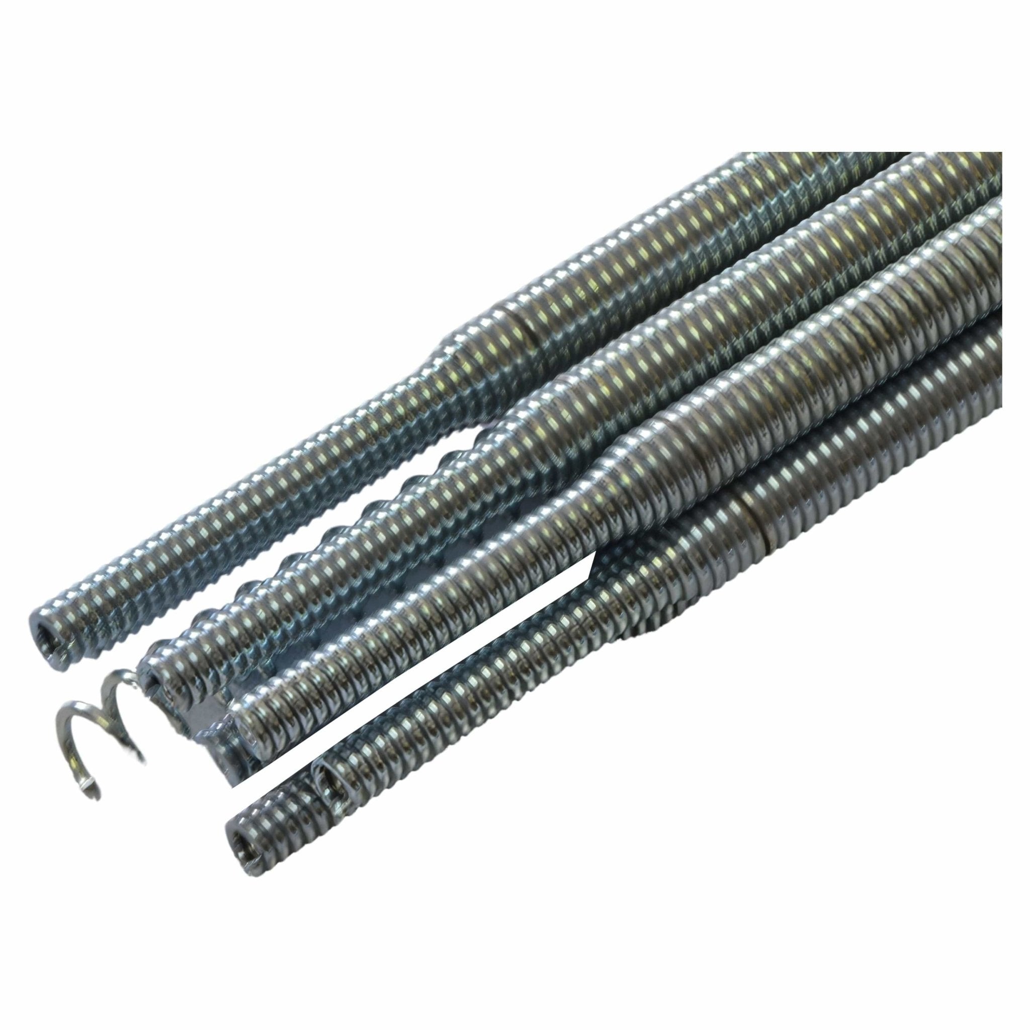 1/2" Steel Spring Drain Rods Heavy Duty Drain Pipe Cleaner Includes Plungers - Twin Eagle Imports