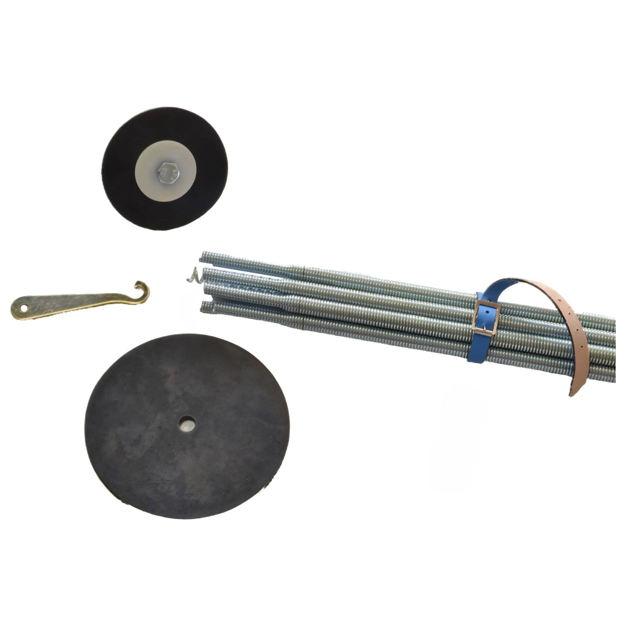 1/2" Steel Spring Drain Rods Heavy Duty Drain Pipe Cleaner Includes Plungers - Twin Eagle Imports
