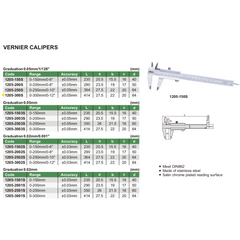 Insize Vernier Caliper 0-300mm/0-12" Range Series 1205-300S