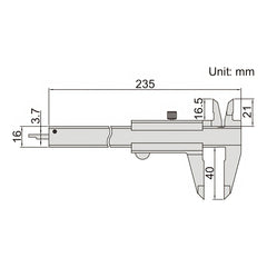 Insize Vernier Left Hand Caliper 0-150mm/0-6" Range Series 1239-1503