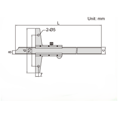 Insize Vernier Depth Gauge 0-300mm Range Series 1247-3001