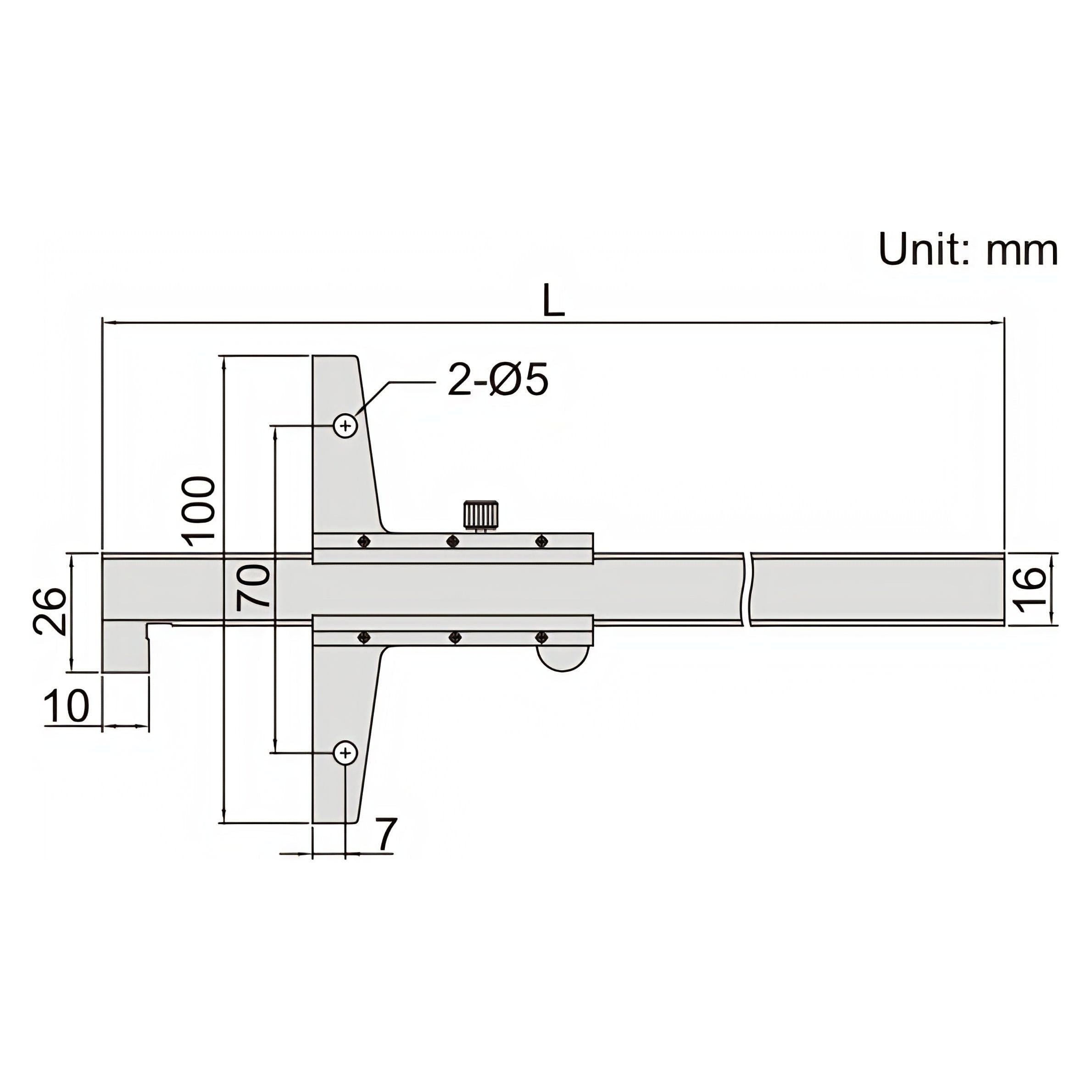 Insize Vernier Hook Depth Caliper 0-150mm Range Series 1248-150