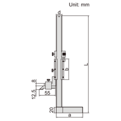 Insize Mini Vernier Height Gauge 0-200mm / 0-8" Range Series 1253-200