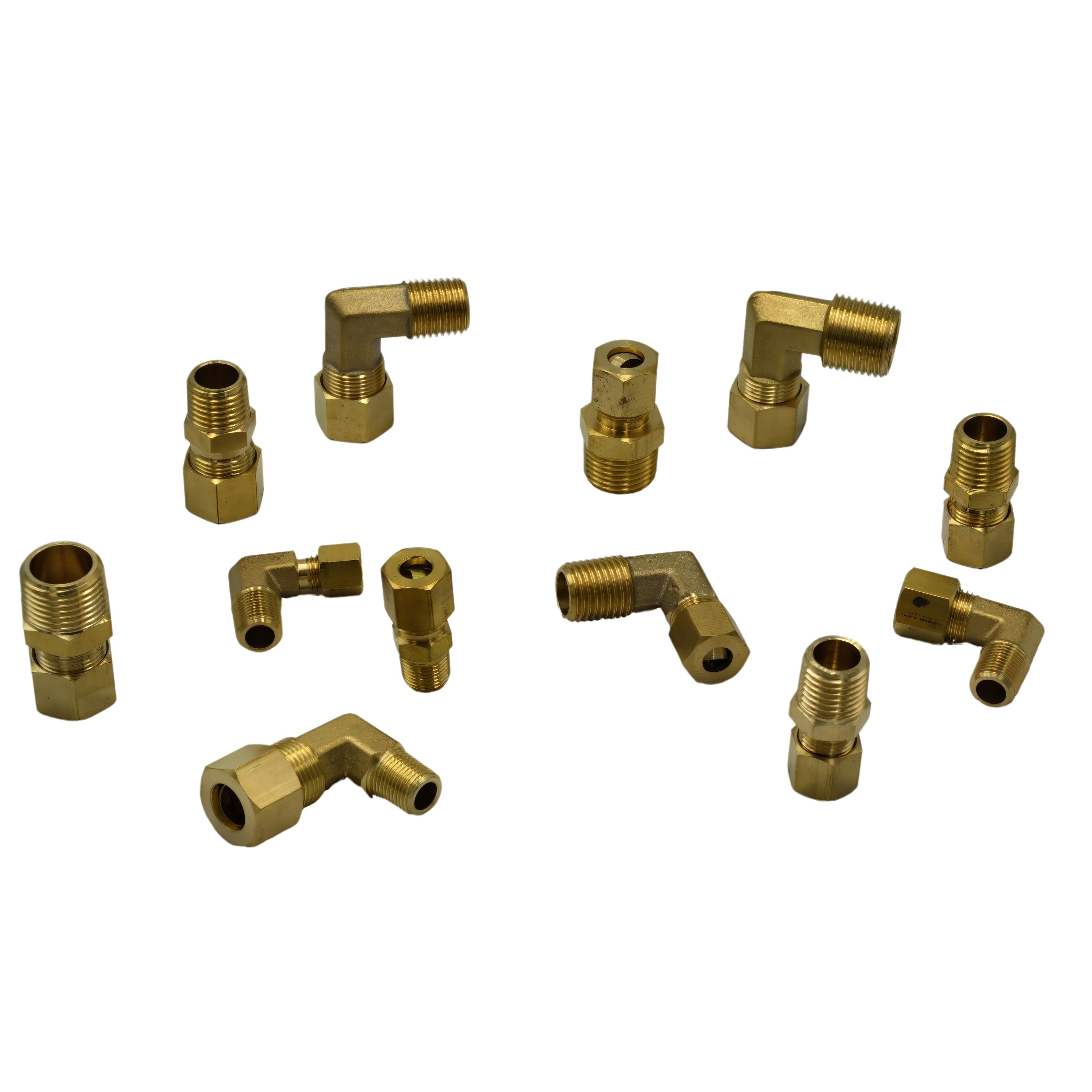 28pc Brass Compression Male Female Connector and 24pc Brass Compression 90° Male Female Elbow