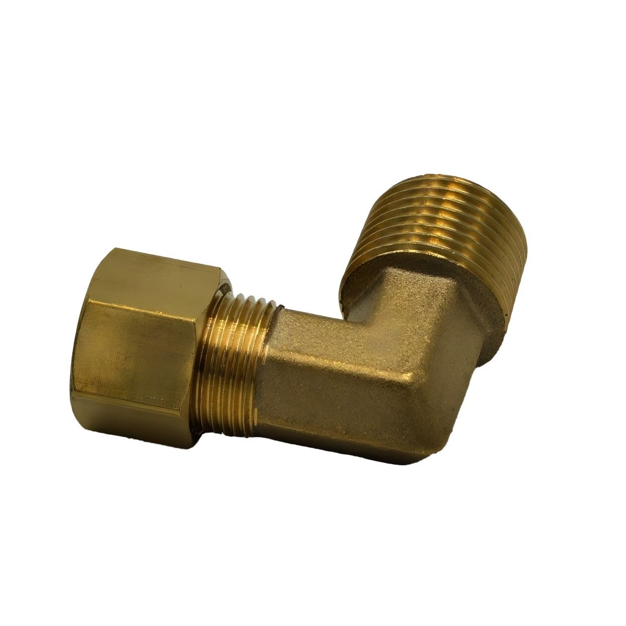 Brass Compression Union 90° Male Female Elbow (T3/8xM3/8)