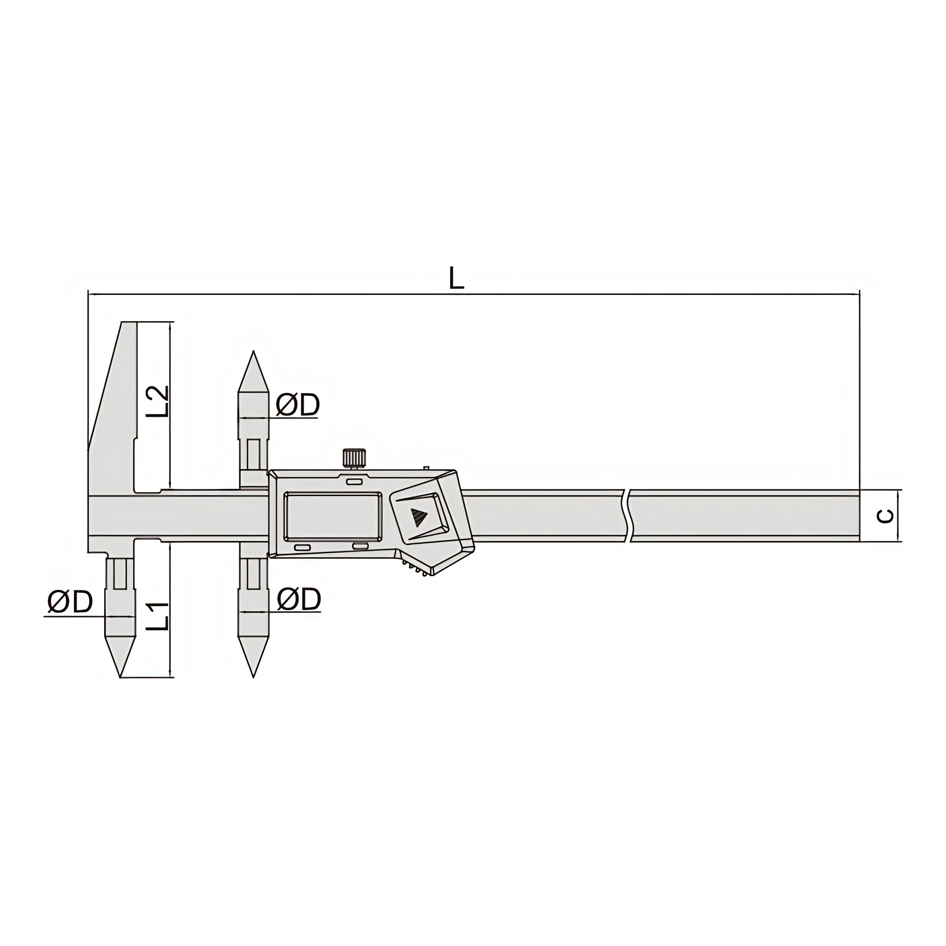 Insize Digital Centerline Caliper 5-300mm Range Series 1525-300