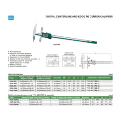 Insize Digital Centerline Caliper 10-500mm Range Series 1525-500